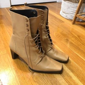 Y2K lace up heeled booties